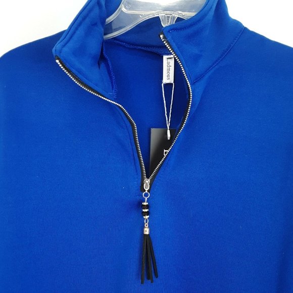 Ladmous Women Casual Long Sleeve Plain 1/4 Zip Pullovers Fleece Pullover Size S - Picture 10 of 10